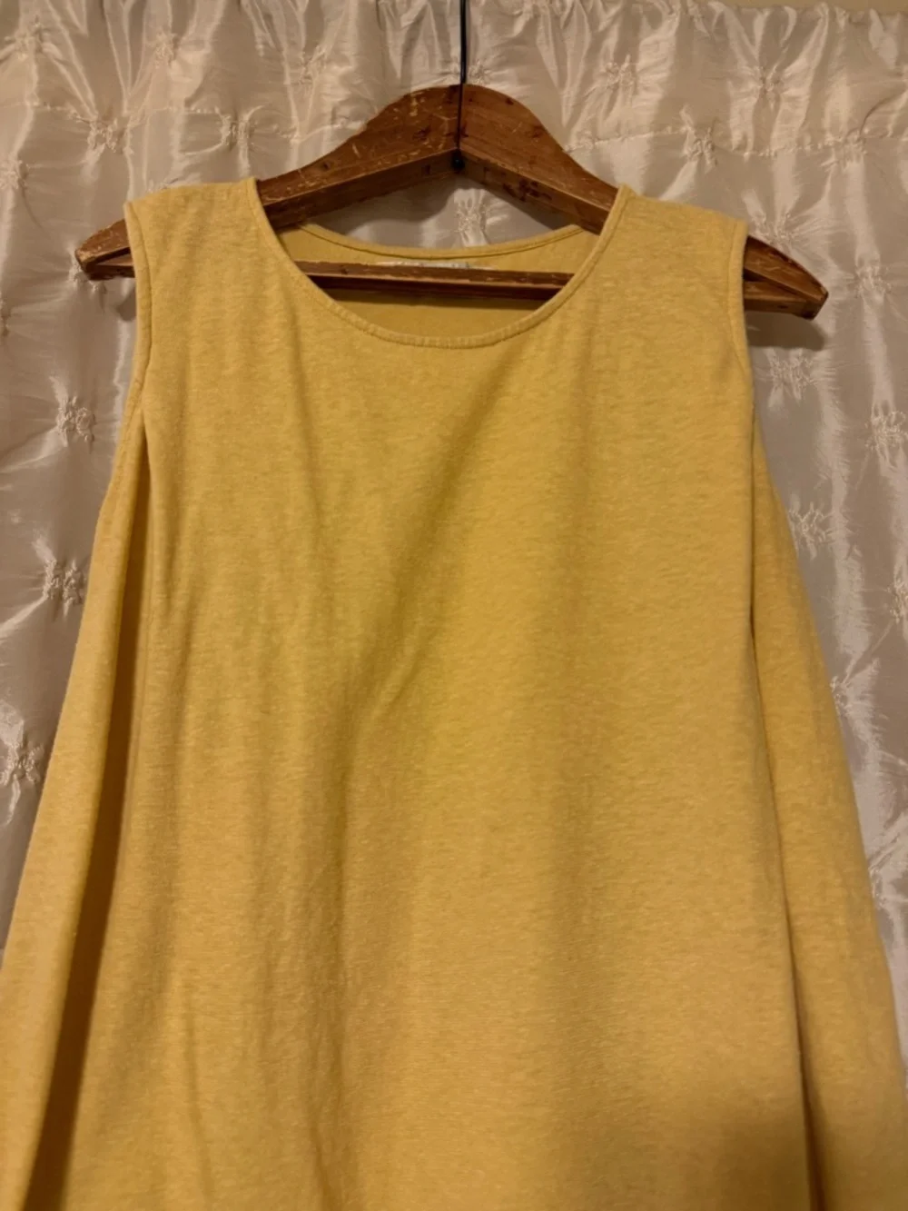 Free People Beach Mustard Yellow Hemp Blend Pleated Back Tank Top